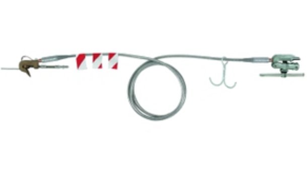 Erdungs- und Kurzschließvorrichtung mit Knebel - montiert - Alu-Seil